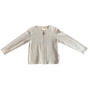 Liz Claiborne Gray Waffle Knit Sweater Jacket